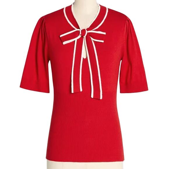 MODCLOTH 'Bow' Thyself Tie-Neck Knit Top Size 4X New with Tag - Picture 1 of 6